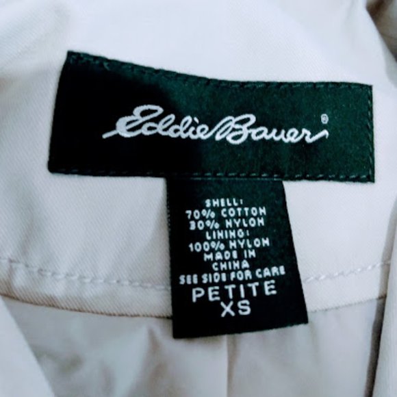 Eddie Bauer cream color coat with belt. - Picture 6 of 6